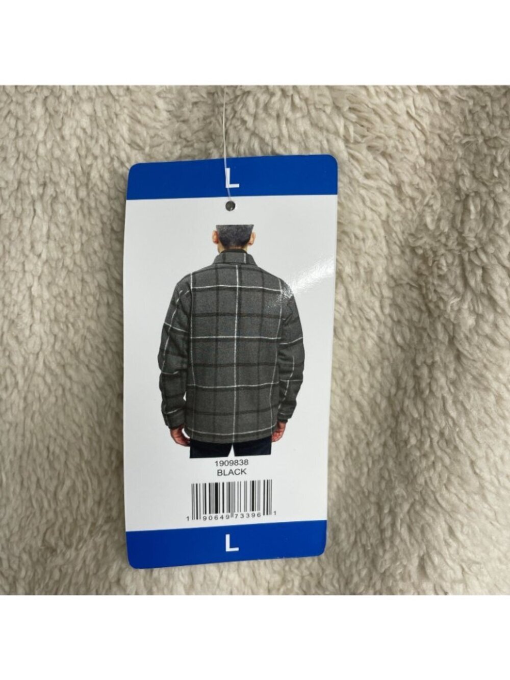 Jachs New York Men's L Plaid Sherpa-Lined Jacket Black Gray Wool Blend Jck258 - Picture 9 of 12